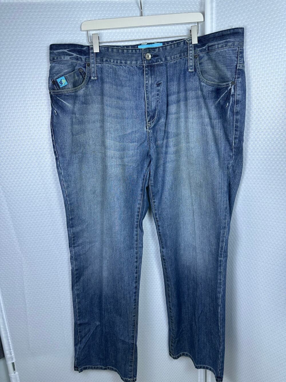 Vintage Y2K Enyce Baggy Skater Jeans Size 44x34 Denim LOGO BLUE  Grunge